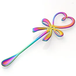 Coffee Scoops Tea Mixing Spoon Mini Heart LOVE Long Handle Flatware Drinking Tools Kitchen Gadget Valentine's Gift