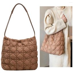 Bag Women Diamond Quilted Bucket Large Capacity Pleated Cloud Drawstring Down Hobo Crossbody Sling Girl Stylish