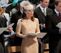 Kate Middleton sheath Lace Celebrity Cocktail Dress Long Sleeve Party woman formal wear Dresses W0433426198