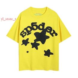 Sp5ders T-Shirt Designer 555 Tee Luxury Fashion Mens Tshirts Early Spring New Pure Cotton Printed Tshirt Loose Letters For Men And Women Sp5ders T-Shirt acce