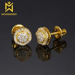 Stud Double row Mosonite Womens Earrings S925 Ice Out Earrings Passed Diamond Tester Hip Hop Jewelry Free Delivery Q240517