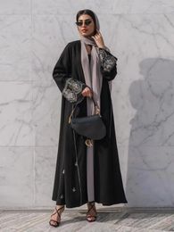 Ethnic Clothing Fashion Embroidery Kimono Oversized Muslim Robe Abaya Syari Female Full Length Taseel Worship Service Abayas Wy2005