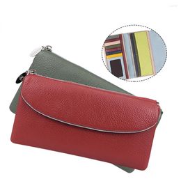 Wallets Royal Bagger Genuine Cow Leather Long Wallet For Women Simple Solid Colour Money Clips Clutch Coin Purse Casual Card Holder 1503