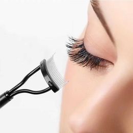 Eyelash Curler Curled eyelashes beauty and makeup eyelash separator foldable metal brush comb curled tools Q517