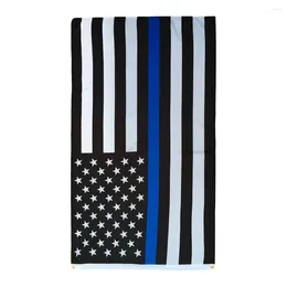 Garden Decorations 90 X 150cm USA Blue Line Memorial American 3ft 5ft Flag Banners