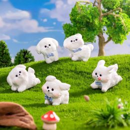 Party Supplies Figurines Miniatures Cute Dog White Running Puppy Micro Landscape Ornaments For Home Decorations Decor Room Desk Accessories