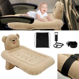 Portable Inflatable Airplane Bed Soft Toddler Plane Bed with Seat Belt Puncture Proof Flyaway Kids Bed Airplane for Baby Travel 240518