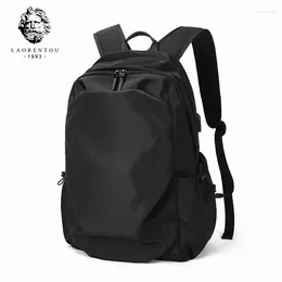 Backpack LAORENTOU Men Fashion Simple Nylon Waterproof Male Multifunction Travel Bag Laptop Rucksack College Student School Bags