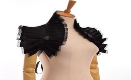 Retro Victorian Women Ruffled Collar Cosplay Accessory Shoulder Wrap BurgundyBlueBlack Party Gifts Fast Shipment7690122