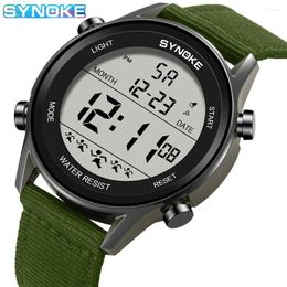 Wristwatches Electronic Watch With Nylon Strap Waterproof Outdoor Sports Digital Perfect Gift For Men