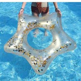 Sand Play Water Fun 1 sequin celebrity swimming ring swimming pool floating adult inflatable safety water floating beach party toy Q240517