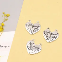 Charms 5pcs 23x24mm Friends Puzzle Pendant Diy Craft Supplies Body Jewelry Antique Silver Color