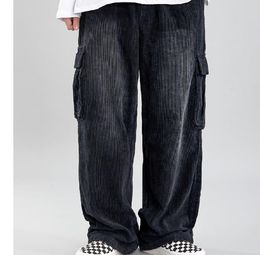 Uomo primaverile Pantaloni cargo casual velluto a coste per uomini pantaloni in forma tutt'aspirante con tasche per uomini pantaloni hip hop più dimensioni m2xl6016468