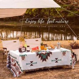 Table Cloth Camping Cotton Linen Picnic Tablecloth American High-grade Fabric Waterproof