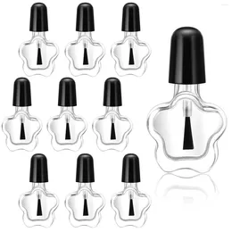 Storage Bottles 10 Pcs Container Empty Glass Bottle Sheer Nail Polish Black Vial Containers Transparent DIY