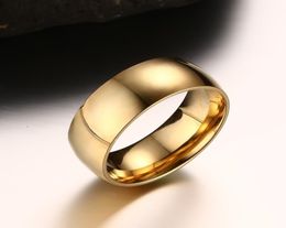 2019 Fashion Gold Colour Rings Men and Women 8mm Wide wedding Ring Environmental Anti Allergies anelli men Jewellery US SIZE 5145759363