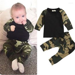 Clothing Sets 0-24months Toddler Boys Clothes Camouflage Print Long Sleeve Shirt Top Pant Outfits For Infant