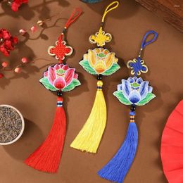 Decorative Figurines Ancient Style Lotus Tassel Sachet Ornaments Safety Handmade Car Blessing Pendant Non-toxic