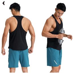 Running Muscle Tank Top Men Quick Dry Workout Sleeveless Tops Breathable Y-Back Shirts Training Bodybuilding Sports Vest WM1603 240510
