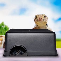 Reptile Hide Box Small Reptiles Pets Toys Gecko Snake Shelter House Food Water Bowl Cave Climbing Box Small Animal Hideaway 240516