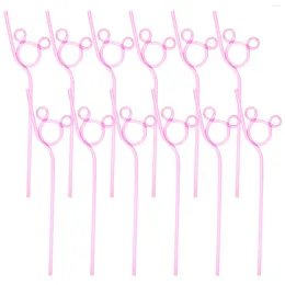 Disposable Cups Straws 25 Pcs Crystal Straw Drinking Funny Party Juice Unique Decorative Pet Curved For