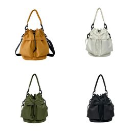 2024 Designer Single Shoulder Crossbody Fashion Casual Bucket Bags Large Capacity black Nylon Handheld Drawstring Bag