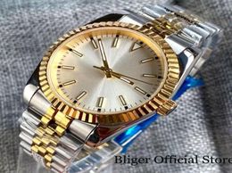 Wristwatches 36mm 39mm Nologo NH35A PT5000 Two Tone Gold Fluted Bezel Automatic Men Watch Datejust Hand Jubilee Band Glass BackWr3359407