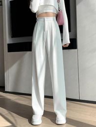 Casual High Waist Loose Wide Leg Pants for Women Spring Autumn New Female FloorLength White Suits Pants Ladies Long Trousers9463631999335