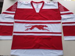 Hockey jerseys Physical photos 3rd Jerseys Soo Greyhounds Luc Brzustowski Red Men Youth Women High School Size S-6XL or any name and number jersey