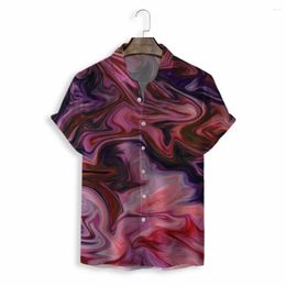 Men's Casual Shirts Street Styles Delicate Details Shirt Twisted Stripes Graffiti Prints Short Sleeves 2024 Bright And Foreign