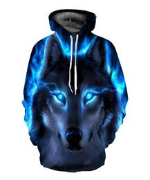 Ehuanhood 2019 Funny Wolf Hoodies Men 3D Spacca 3D Harajuku con cappuccio con cappuccio per binari 3d giacca casual con cappuccio Pullover8775682