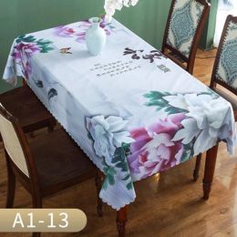 Table Cloth A383 Chinese-style Dining Waterproof Oil-proof Anti-scalding No-wash Plastic Coffee Mat Tabl