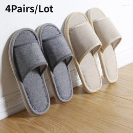 Slippers 4Pairs/Lot Cotton Men Women Disposable El SPA Home Slides Travel Hospitality Guest Shoes