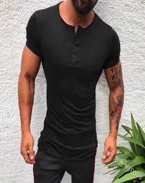 Mens Tshirt 2020 Sun Summer New Style Men Open Tube Shortsleeved Shirt SemiOpenCollar Button down Tshirt Shirt9035972