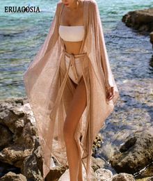 Sexy Knitting Beach Cover Up Summer Beach Dress Tunic Women Cardigan Beachwear Swimsuit Bikini Cover Ups Robe De Plage X07161153928
