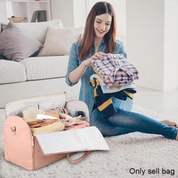 Duffel Bags Travel Outdoor Fashion White/Pink/Black Multi-functional Large Capacity PU Folding Storage Bag Handbag