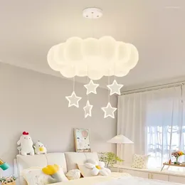 Chandeliers Modern Children's Room Romantic Cloud Lamps LED Minimalist Warm Boy Girl Bedroom Decor Chandelier Indoor Lighting