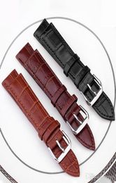 factory whole Unisex fashion slub embossed Watch Band Strap Push Needle Buckle Leather 3 colors black Brown Tan Steel clasp 126015936
