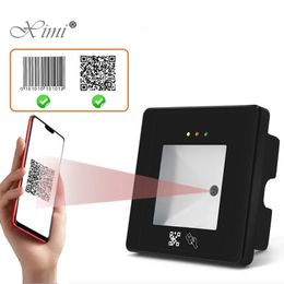 QR Code Rfid Card Reader USB TCPIP RS485 125khz Wiegand Sensor Proximity Tempered Glass Automatic Sensing for Access Control 240516