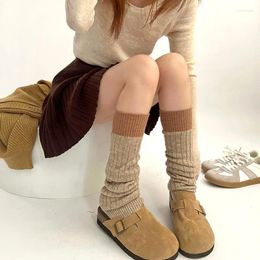 Women Socks Lolita Knitted Knee Long For Autumn Winter Warm Elastic Soft Foot Cover Cuffs Crochet Stockings