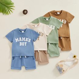 Clothing Sets Summer Baby Boy Clothes Infant Kids Cotton Letter Print T-shirts Tops Shorts Suit Toddler Boys 2pcs/set Tracksuits
