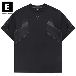 Men's T Shirts Summer T-shirts Men Techwear Short Sleeve Tops Tees Fashion Design Streetwear Embroidery Cargo Tshirt Male