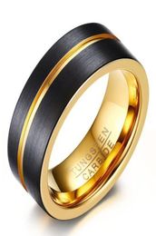 wedding ring 8mm brushed blackgold Tungsten Carbide mens ring comfort fit in USA and Europe2158170