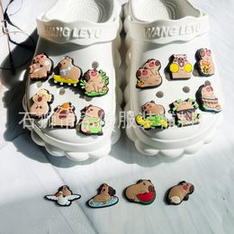 15colors girls capybara Anime charms wholesale childhood memories game funny gift cartoon charms shoe accessories pvc decoration buckle soft rubber clog charms