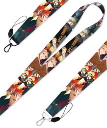 boys japanese comic anime spy family Keychain ID Credit Card Cover Pass Mobile Phone Charm Neck Straps Badge Holder Keyring Accessories 2319