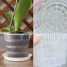 Planters Pots 11/14/16/19cm mesh pot root control transparent flower pot for orchid breathable growth container drainage hole orchid potQ240517