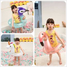 Sand Play Water Fun Inflatable childrens swimming rings sequins flamingos peacocks floating seats cute summer beach parties swimming pool toys baby floats Q240517
