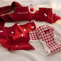 Women's Panties Cotton Female Underpants Sweet For Women Briefs Red Underwear Plus Size Pantys Girls Lingerie