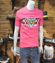 2022 New Design Men039s TShirts Tiger Head Printing Tees Male Slim Casual Bottomed Super Edge Short Sleeve Round Neck Multicol5183456
