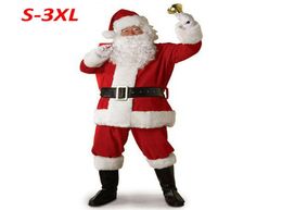 Men039s Tracksuits 5PCS Christmas Santa Claus Costume Fancy Dress Adult Men Suits Cosplay Outfits Suit Xmas7432201